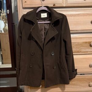 Elegant Dark Brown Peacoat for Women